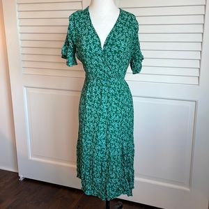 Piper & Scoot Floral Green Midi Dress